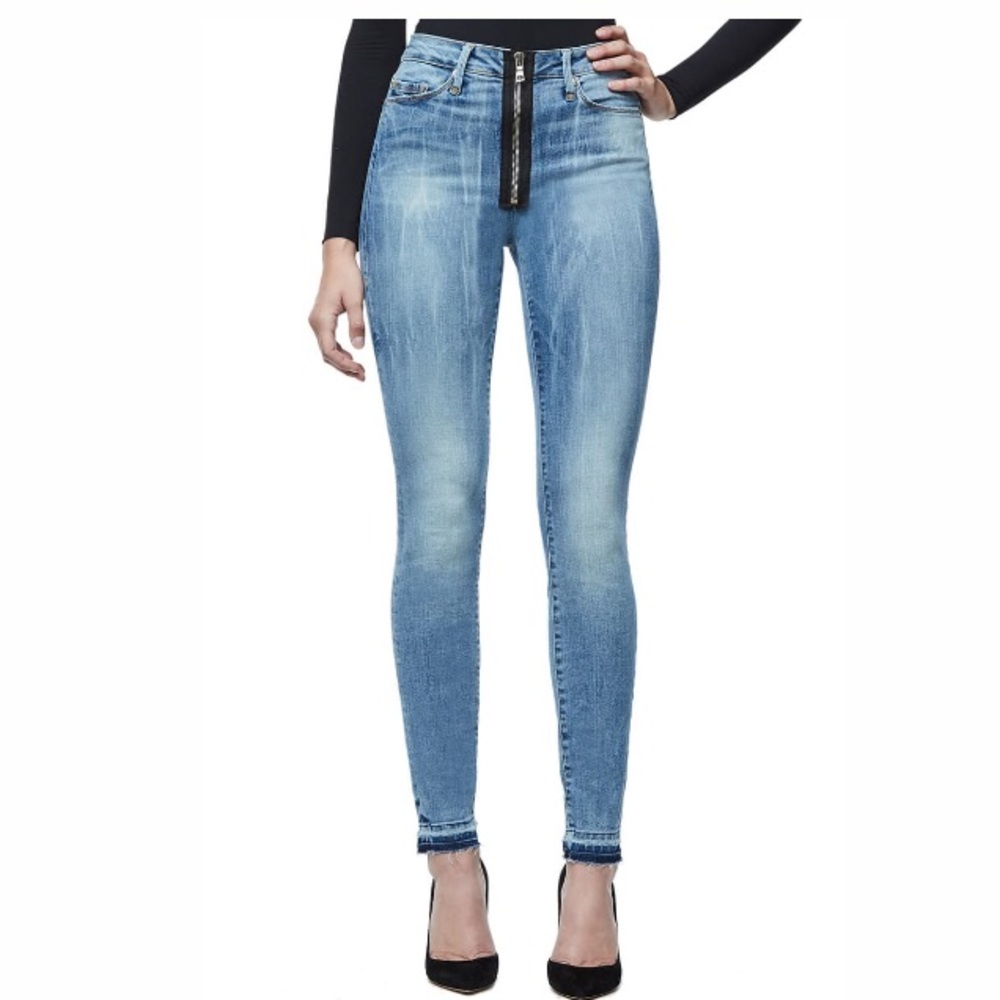 Good American exposed zip jeans sz 2/26 rare!